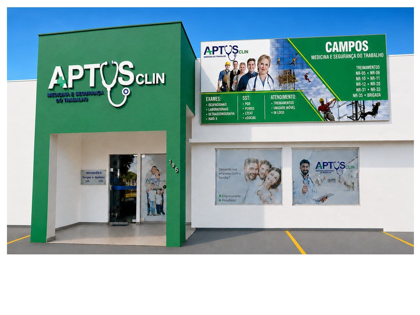 Fachada da Unidade Aptus Clin em Nova Ubiratã